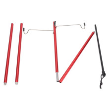 Soporte telescópico de aluminio para farol de camping rojo 118 cm