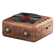 Retro-Lautsprecher, tragbarer Bluetooth-Lautsprecher mit Subwoofer, Holzoptik, für Büro, Outdoor und Zuhause