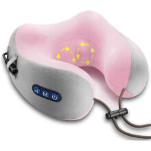 Dww-neck Massager Massage Pillow Cervical Massaging Relieve Muscle Pain U-shaped Massage Pillow for Home, (pink)