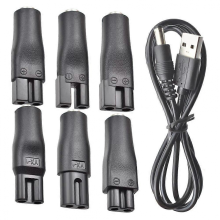 7-teiliges Set Netzkabel 5V Ersatzladegerät USB-Adapter für elektrische Haarschneidemaschinen, Barttrimmer, Rasierer, Schönheitsgeräte