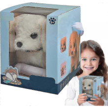 (A) Mein realistischer Roboterwelpe, interaktives Mini-Plüschtier, süßes, weiches Roboterhund-Haustier für Kinder, das laufen und bellen kan
