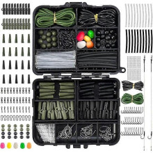 fishing, tackle, flipcase, 219 pieces, Rigs safety clips, rotatable, corn tube accessories, joblolock