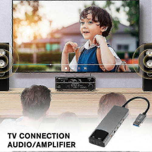 Placa de som USB 7.1/5.1 canais, placa de áudio externa SPDIF óptica compatível com PC. 1