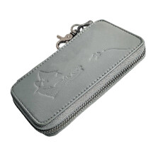 (Gray) Spinner Spoon Baits Storage Leather Bag Trout Fly Fishook Fish Hook Hard Case Fly Fishing Lures Bag Fishing Accessory Brown
