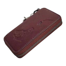 (Brown) Spinner Spoon Baits Storage Leather Bag Trout Fly Fishook Fish Hook Hard Case Fly Fishing Lures Bag Fishing Accessory Brown