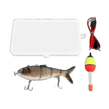 Robotic Swimming Lure Multi Jointed Rechargeable Electric Fishing Lure with Green Led Light-In Stock