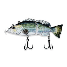 (D) Rechargeable Electric Fishing Lure with LED Light Life-like Bass Swimbait for Night Deep Sea Fishing
