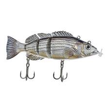 (C) Rechargeable Electric Fishing Lure with LED Light Life-like Bass Swimbait for Night Deep Sea Fishing