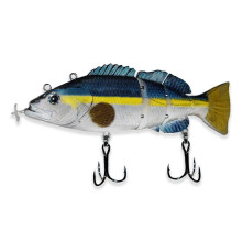 (F) Rechargeable Electric Fishing Lure with LED Light Life-like Bass Swimbait for Night Deep Sea Fishing