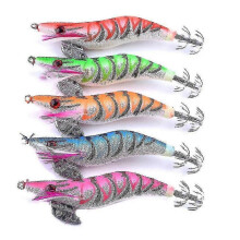 10Pcs Hard Fishing Bait Luminous Squid Jig Sea Artificial Shrimp Bait Fishing Tool