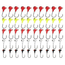 50Pcs Fish Lure Hook Set with Barbed Fishing Tack 2g 3.5g 5g 7g 10g Bright Color