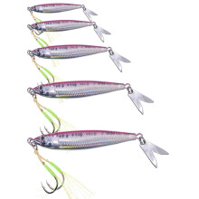 (No. 4) 5Pcs Fishing Spoons Lures Metal Lures Baits Fishhooks Trout Casting Spinner Spoon Fishing Baits with Steel Single Hook