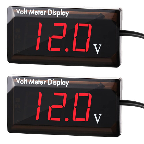 2-pack DC4-28V digital voltmeter för bil
