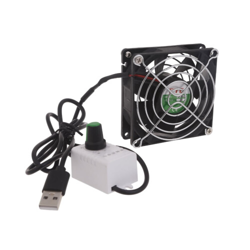80 mm USB-bordventilator med justerbar hastighed