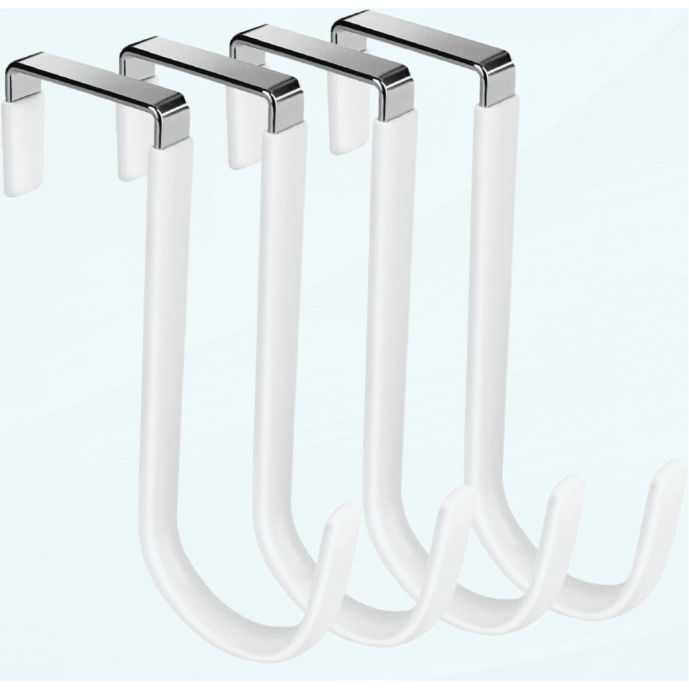 Over-The-Door Hooks Vinyl-Coated Heavy-Duty 4-Pack 9178400718182