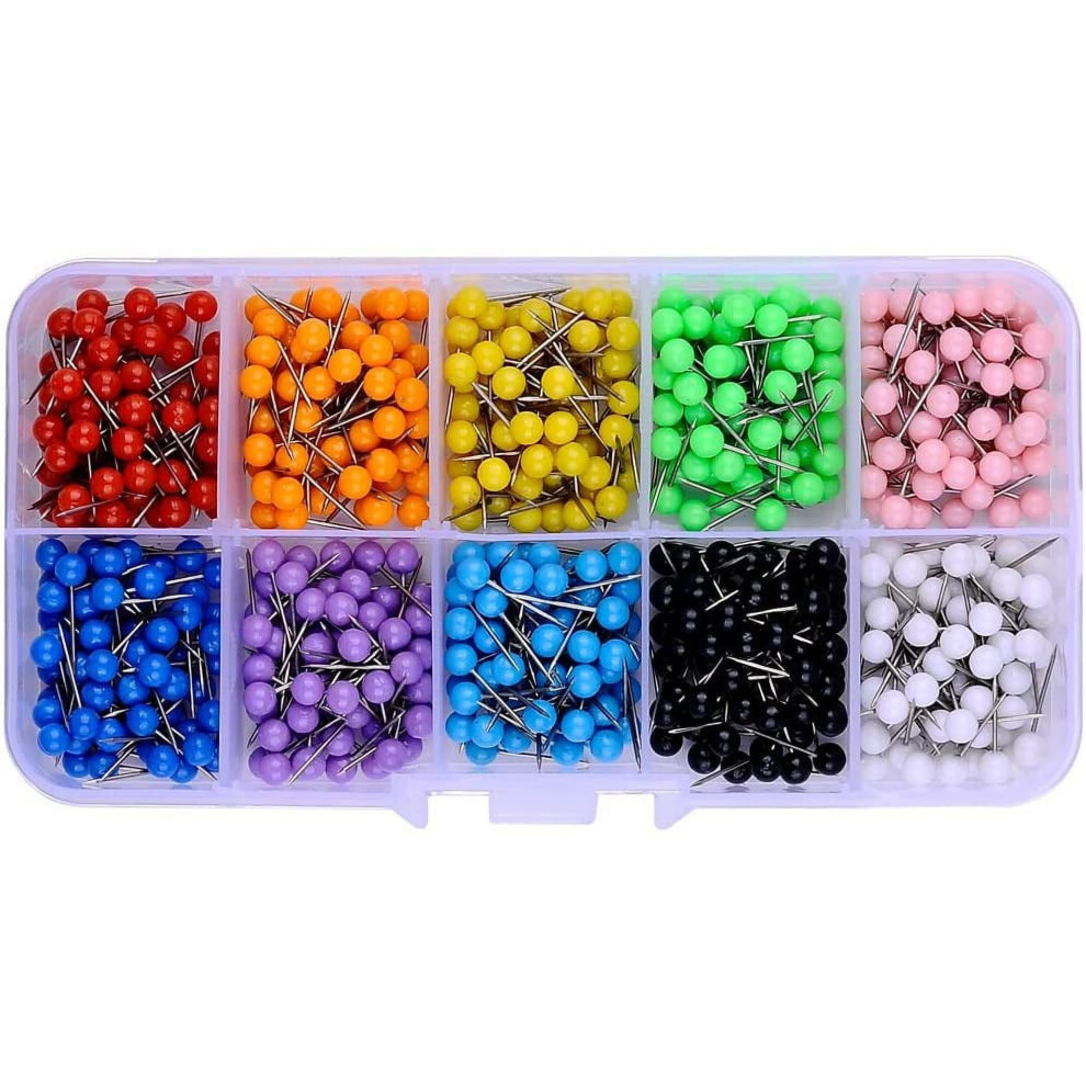 600-Piece Multi-Colour Map Push Pins Â 10 Colours 9104899435262