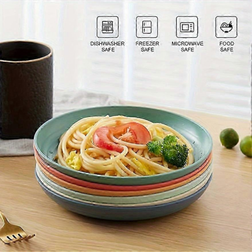 Conjunto de 6 pratos leves de 19,8 cm (7,8 polegadas), pratos fundos inquebráveis, próprios para lava-louças e micro-ondas, prato para massa 2