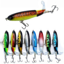 (37g 14cm) 8PCS Whopper Plopper Bass Lures Fishing Topwater Lure Rotating Tail Floating set