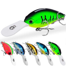 5Pcs Artificial Trolling Bait Minnow Fishing Lures Bass Crankbait Tackle Wobbler