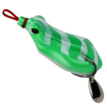 (Green) 5PCS/Lot Frog Soft Lures Topwater Bass Fishing Baits Spoon Crankbaits Hook 6cm