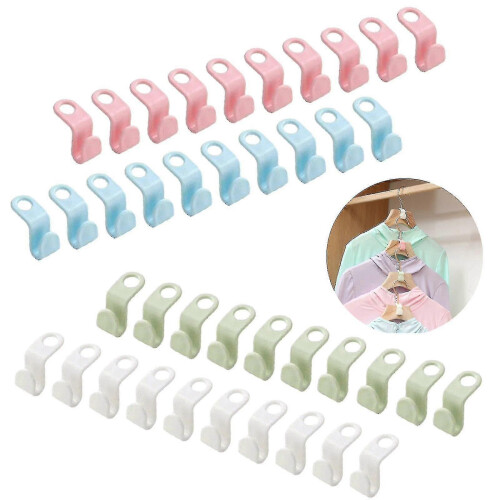 40 Pcs Clothes Hanger Connector Hooks Closet Hangers Organizer Space-saving Clip 2
