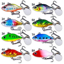 8pcs/Lot Fishing Lures Metal Spinner Baits VIB Bass Tackle Crankbait Spoon Trout