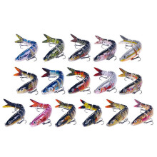 (Complete set of 16 p) Fishing Lures Multiple Sections Baits Fishhooks Saltwater 3D Artificial Fishing Lures Swimbait Wobblers Fishing Tackle