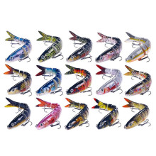 (Complete set of 15 p) Fishing Lures Multiple Sections Baits Fishhooks Saltwater 3D Artificial Fishing Lures Swimbait Wobblers Fishing Tackle