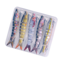 (Set F) Fishing Fish Lures Treble Hook Saltwater and Freshwater Swimming Lures Fishhooks Slow Sinking Multiple Jointed Swimbaits Multicolor