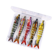 (Set C) Fishing Fish Lures Treble Hook Saltwater and Freshwater Swimming Lures Fishhooks Slow Sinking Multiple Jointed Swimbaits Multicolor