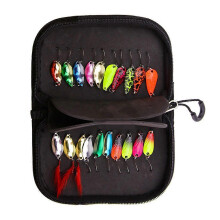 20Pcs Spoons Metal Hard Spinner Bait Fishing Lure Bass Sequin Spinner Swimbait Freshwater Saltwater Sequin Lures Baits