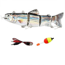 (2) Electric Robotic Swimming Fishing Lure Usb Rechargeable Led Light Multi Jointed Swimbaits Fishing Supplies