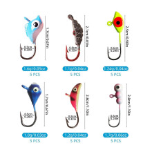 (36 pieces) 30/36pcs Sinking Metal Jigging Hard Baits Ice Fishing Lure Set Winter Ice Fishing Jig Set Fishing Gear with Storage Box