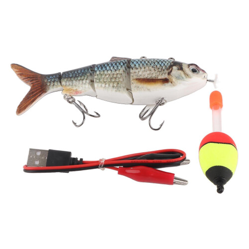 Robotic Swimming Lure,Multi Jointed,Rechargeable,Fishing Lure,Green LED Light 1