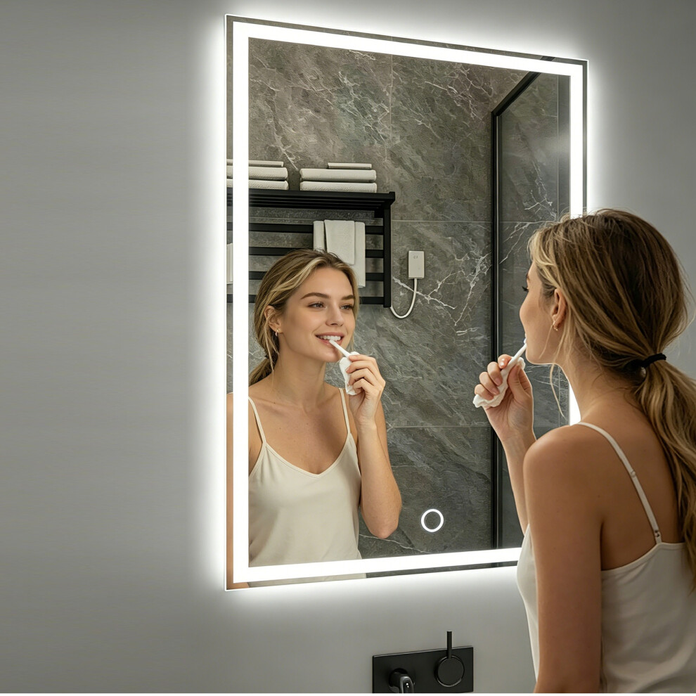 Gr8 Home Led Bathroom Mirror 60X90cm Anti Fog Touch