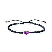 Luxenter 925 sterling silver bracelet with ruby zirconia, finished in 18K rose gold - Love