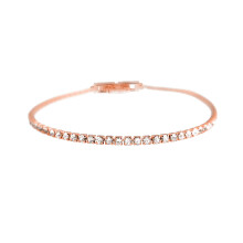 Luxenter 925 silver bracelet with sparkling cubic zirconia, finished in 18K rose gold - Kayla