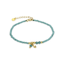 Luxenter 925 Sterling Silver and Green Crystal Bracelet with 18k yellow gold finish - Bialak
