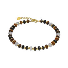 Luxenter 925 Sterling Silver and 18k Gold-Plated Tiger’s Eye Bracelet - Yalah