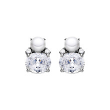 Luxenter 925 Sterling Silver Earrings with Brilliant Zirconia, Rhodium-plated finish - Ward