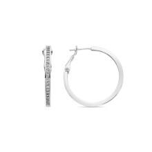 Luxenter earrings with brilliant-cut cubic zirconia, silver finish - Budix