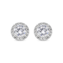Luxenter earrings with brilliant-cut cubic zirconia, silver finish - Shog