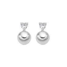 Luxenter earrings with brilliant-cut cubic zirconia, silver finish - Miora