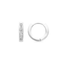 Luxenter earrings with brilliant-cut zirconia in a silver finish - Docri