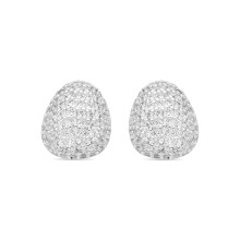 Luxenter earrings with brilliant-cut cubic zirconia, silver finish - Oreao