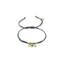 Luxenter 925 Sterling Silver and Green Crystal Bracelet with 18k yellow gold finish - Star