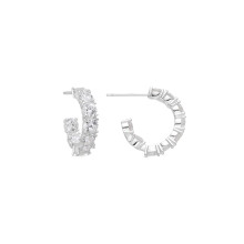Luxenter earrings with brilliant-cut cubic zirconia in a silver finish - Mizne