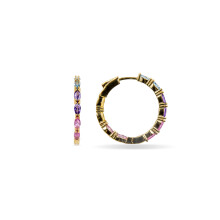 Luxenter 925 Sterling Silver and Multicoloured Zirconia Earrings with 18k Gold Finish - Zynsi