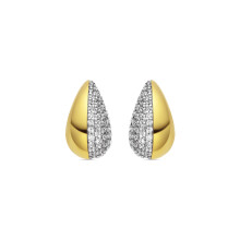 Luxenter 925 Sterling Silver Earrings with Brilliant-Cut Zirconia and 18k Gold Finish - Nirdo