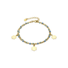 Luxenter 925 Sterling Silver Bracelet with Blue Lacquer and 18k Yellow Gold Finish - Lilith